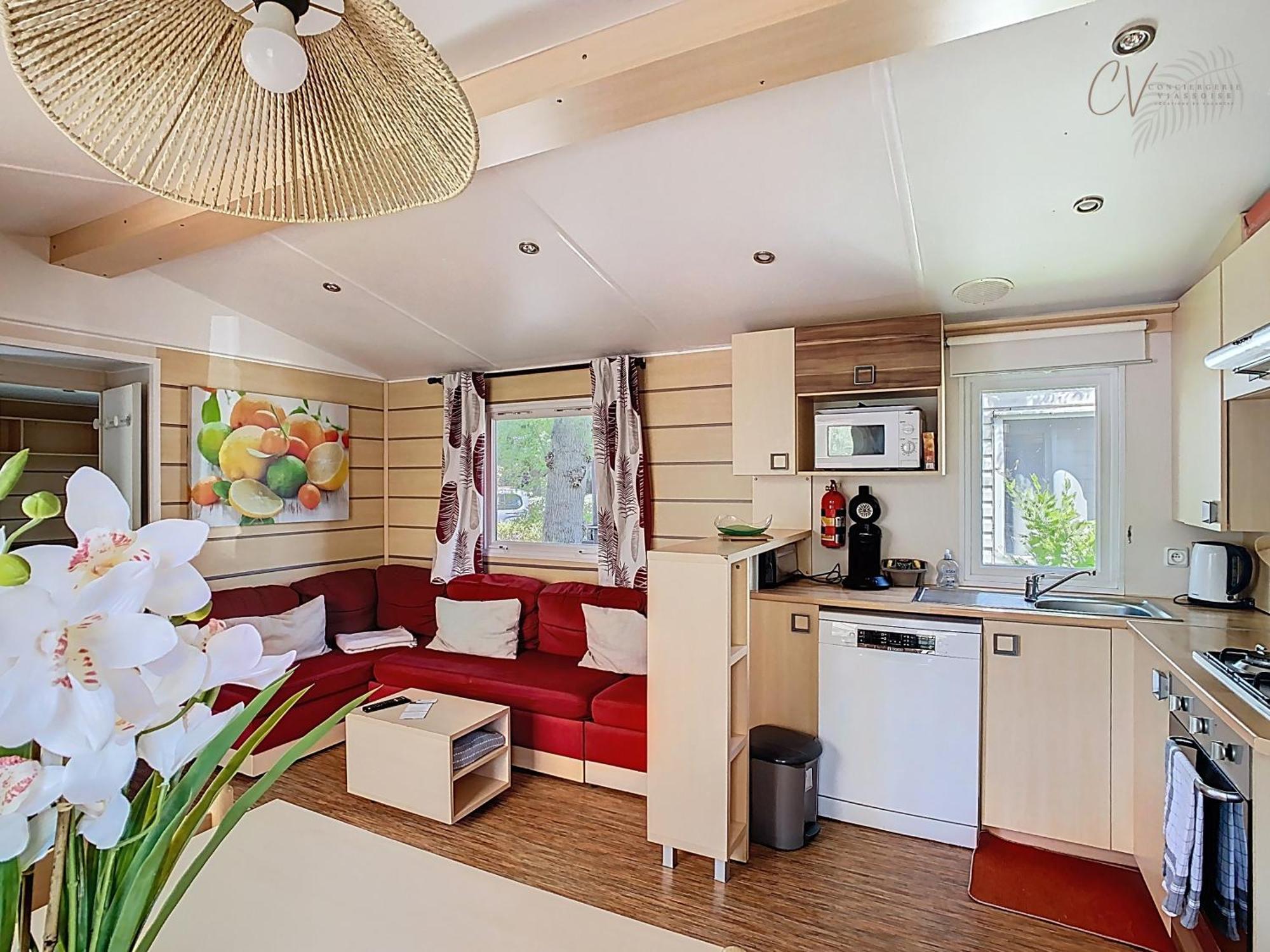 Grand Mobil Home 3Chbr 2Sdb Camping La Carabasse ヴィア エクステリア 写真